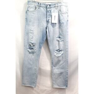 Frame Womens Le Slouch Jeans size 29 Blue Denim Distress Button Fly Straight Leg